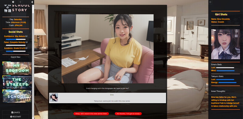 更新[亚洲风HTML/真人/动态] 学校の物语 Gakko No Monogatari V0.15 浏览器转中文版+额外升级MOD [11.0G]