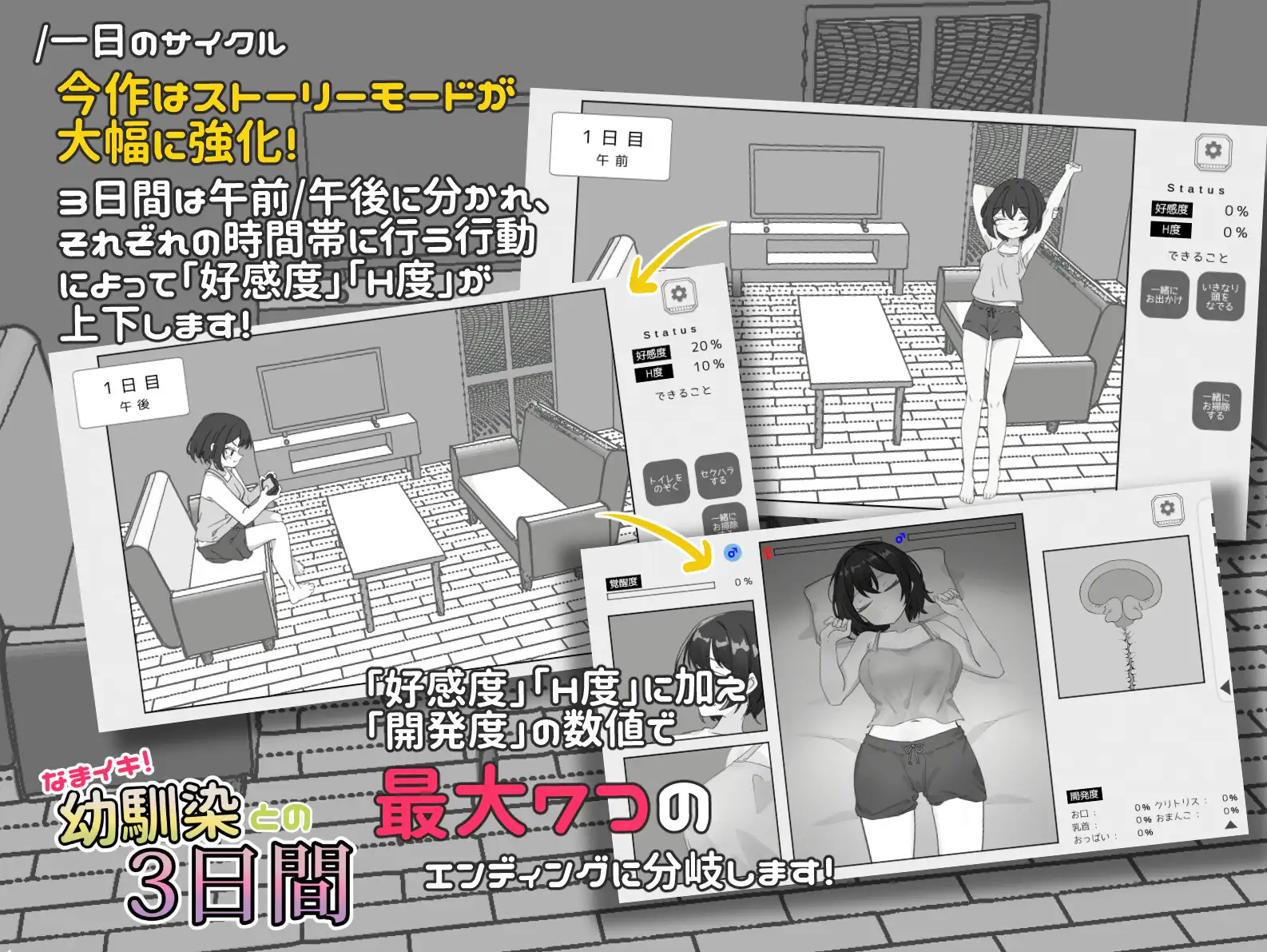 图片[3]-新作[互动SLG/触摸/抚摸] 潮吹！与青梅竹马的3天 なまイキ！幼馴染との3日間 v1.1  生肉版 [PC+安卓1.80G]-ACG游戏姬
